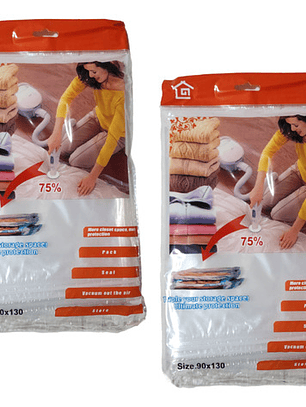 Pack X2 Bolsas De Almacenamiento Al Vacío M (90 X 130 Cm )