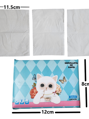 5 Paquetes Con 360 Servilletas De Papel Tissue Desechables