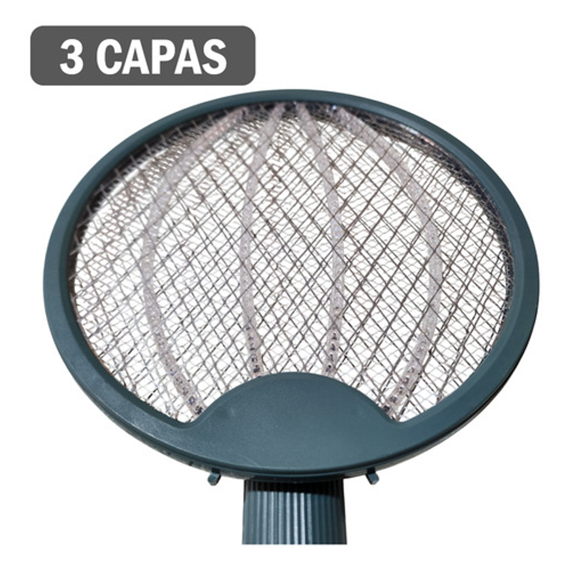 Raqueta Eléctrica Matamoscas 180o Con Luz 46 X 23 Cm 9