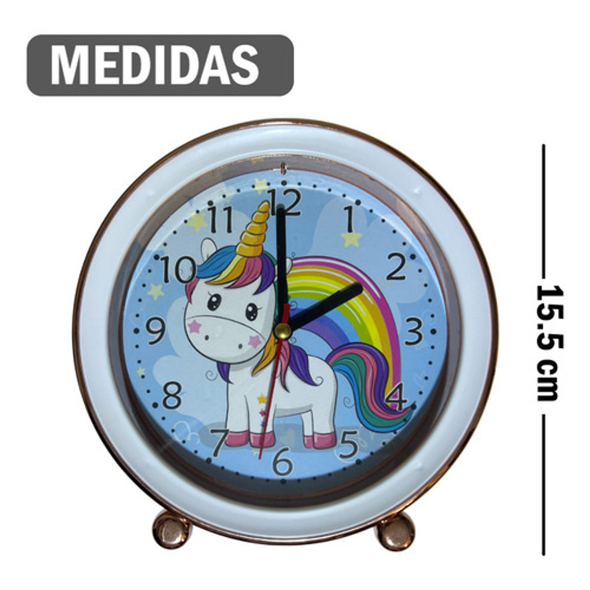 Reloj Con Alarma De 15cm Diseño Dibujos 3
