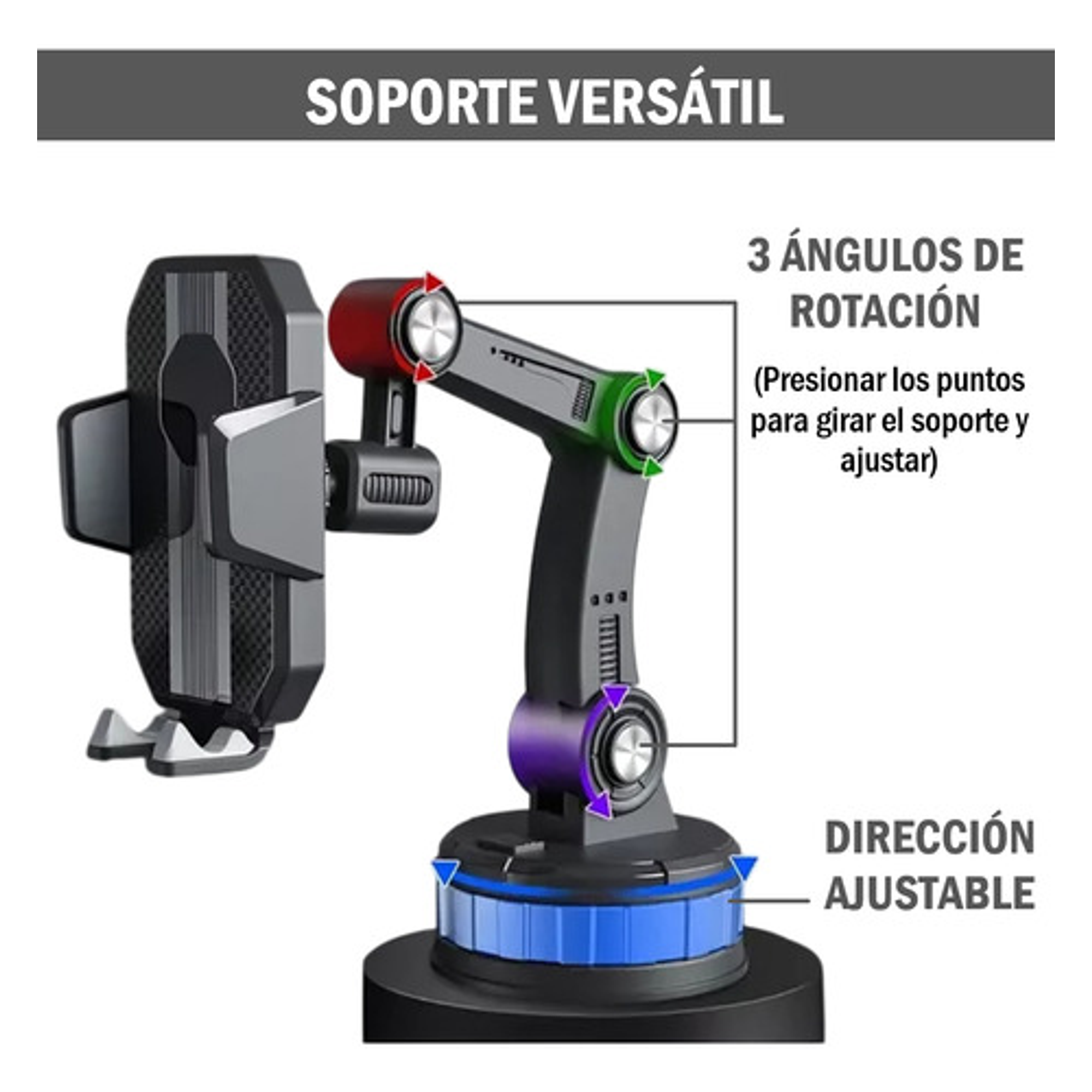 Soporte Para Celulares Montaje Vehicular - Giratorio 3