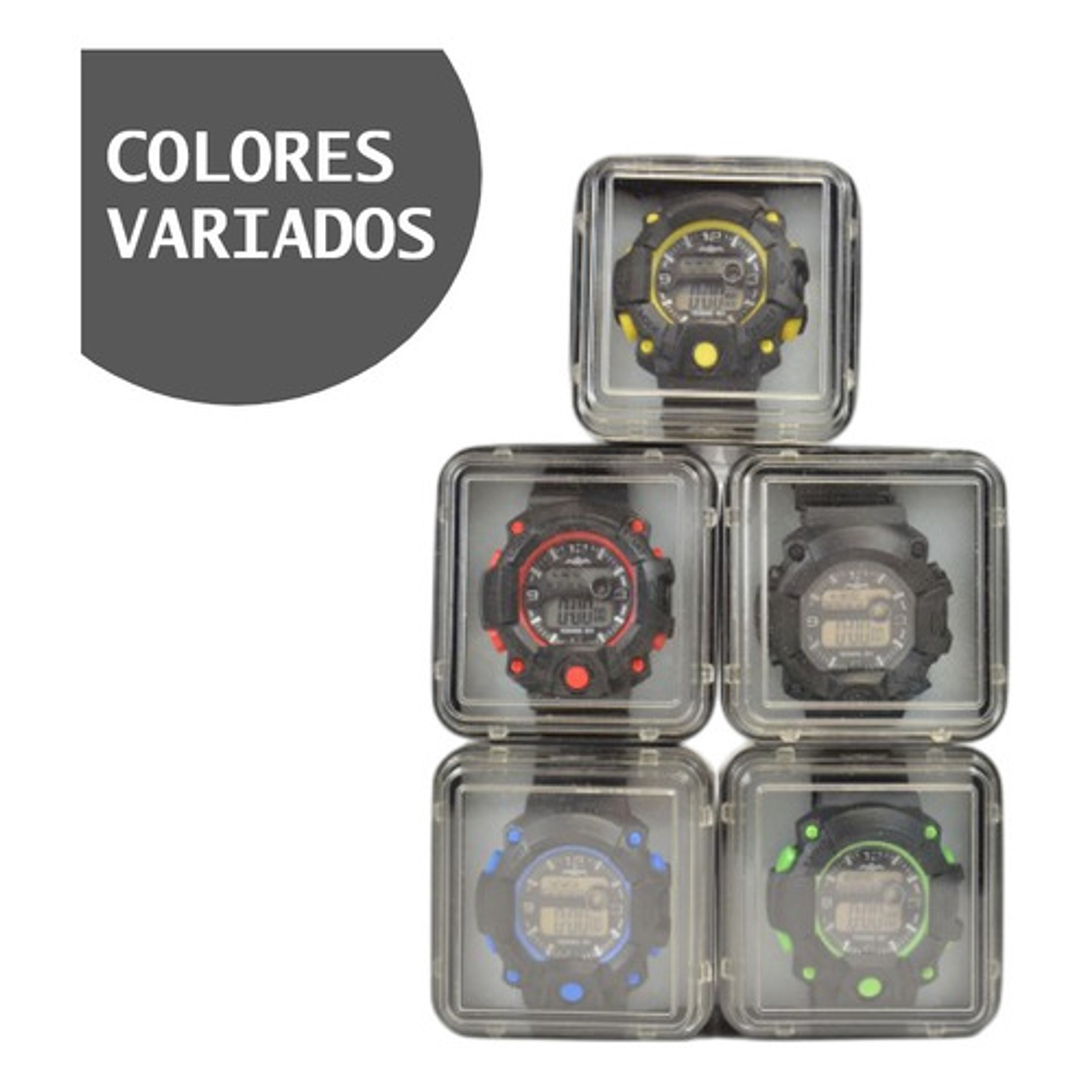 Set 2 Relojes Pulsera Con Luz Cronometro Fecha 4