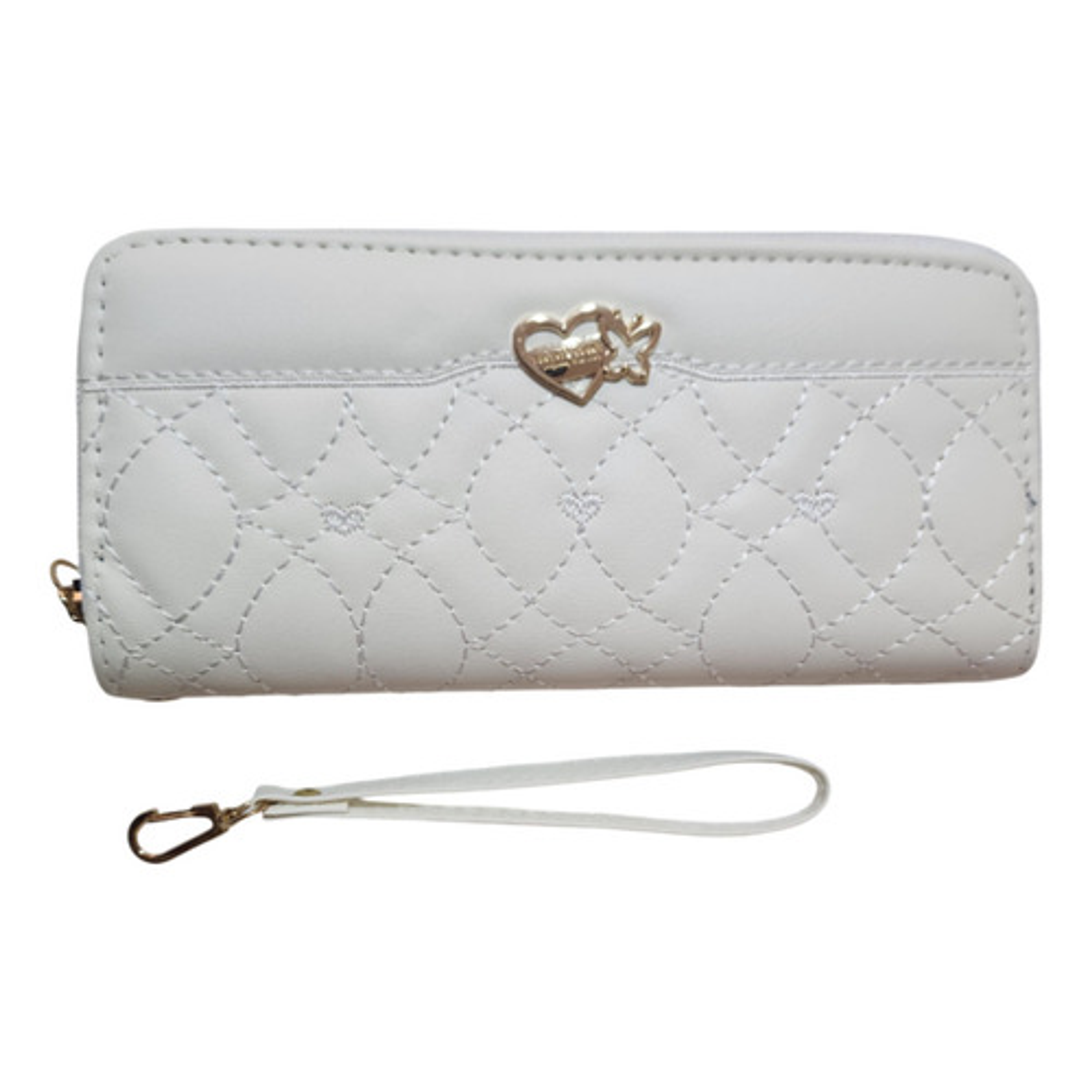 Billetera Cartera De Cuero Sintético Con Doble Cierre Dorado 13