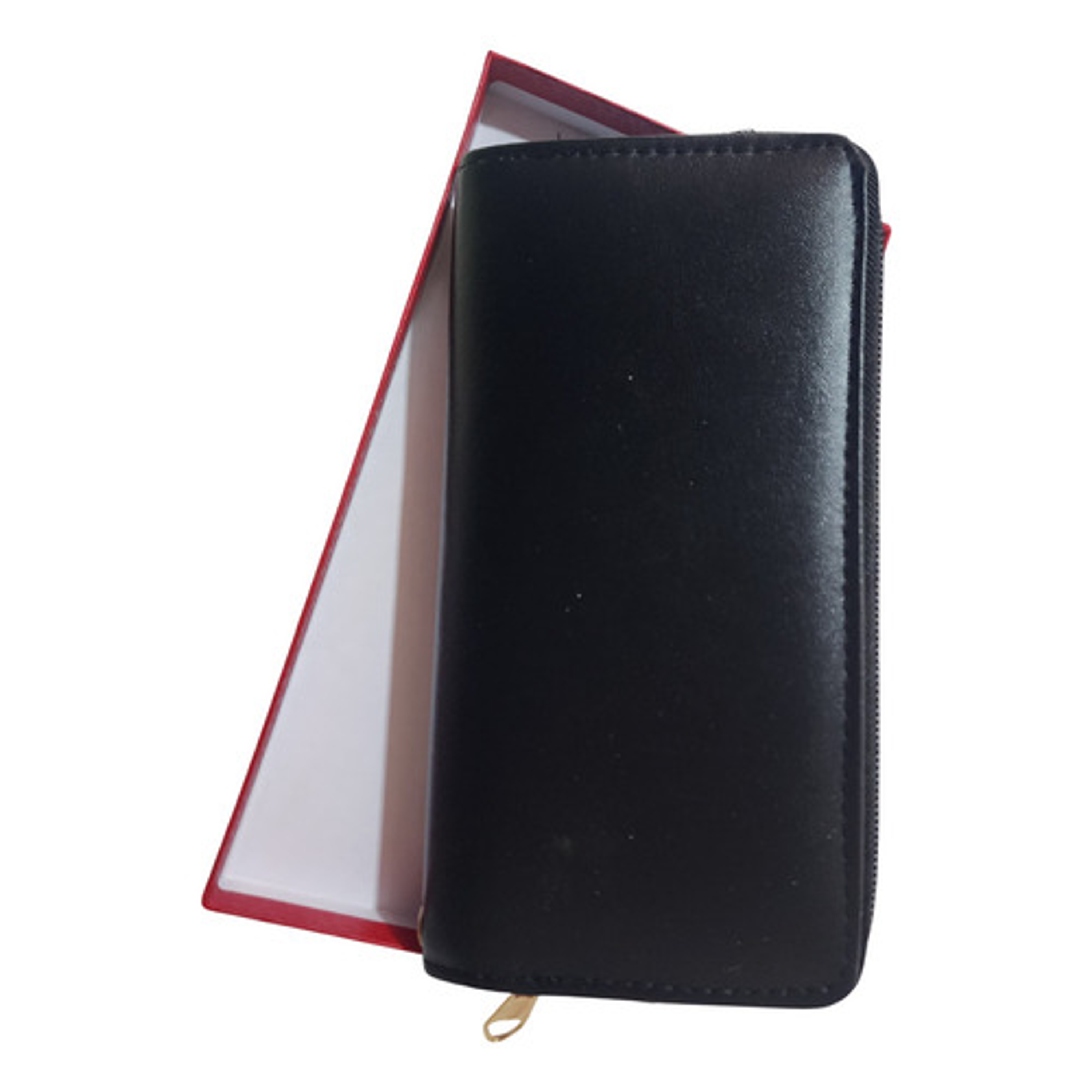 Billetera Cartera De Cuero Sintético Con Doble Cierre Dorado 34