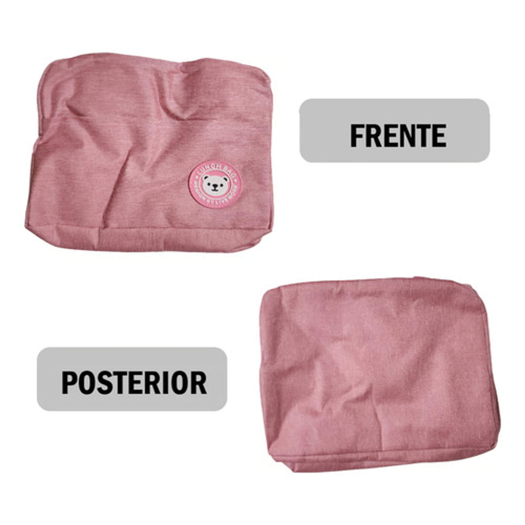 Pack X2 Lonchera Bolso Para Alimentos Con Diseño Liso 7