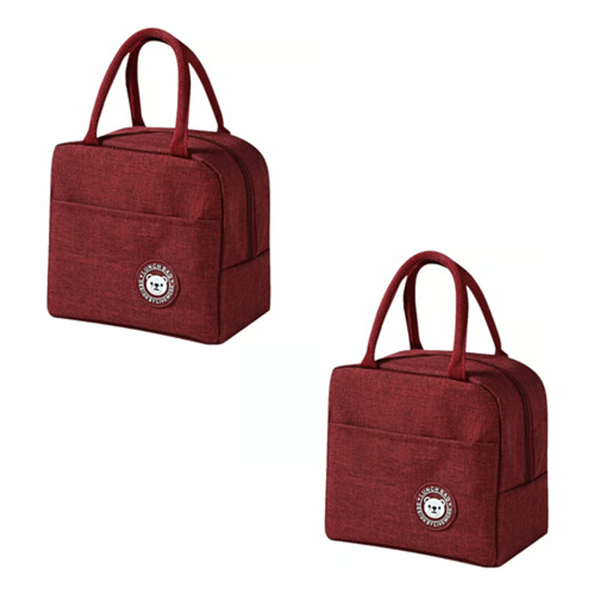 Pack X2 Lonchera Bolso Para Alimentos Con Diseño Liso 19