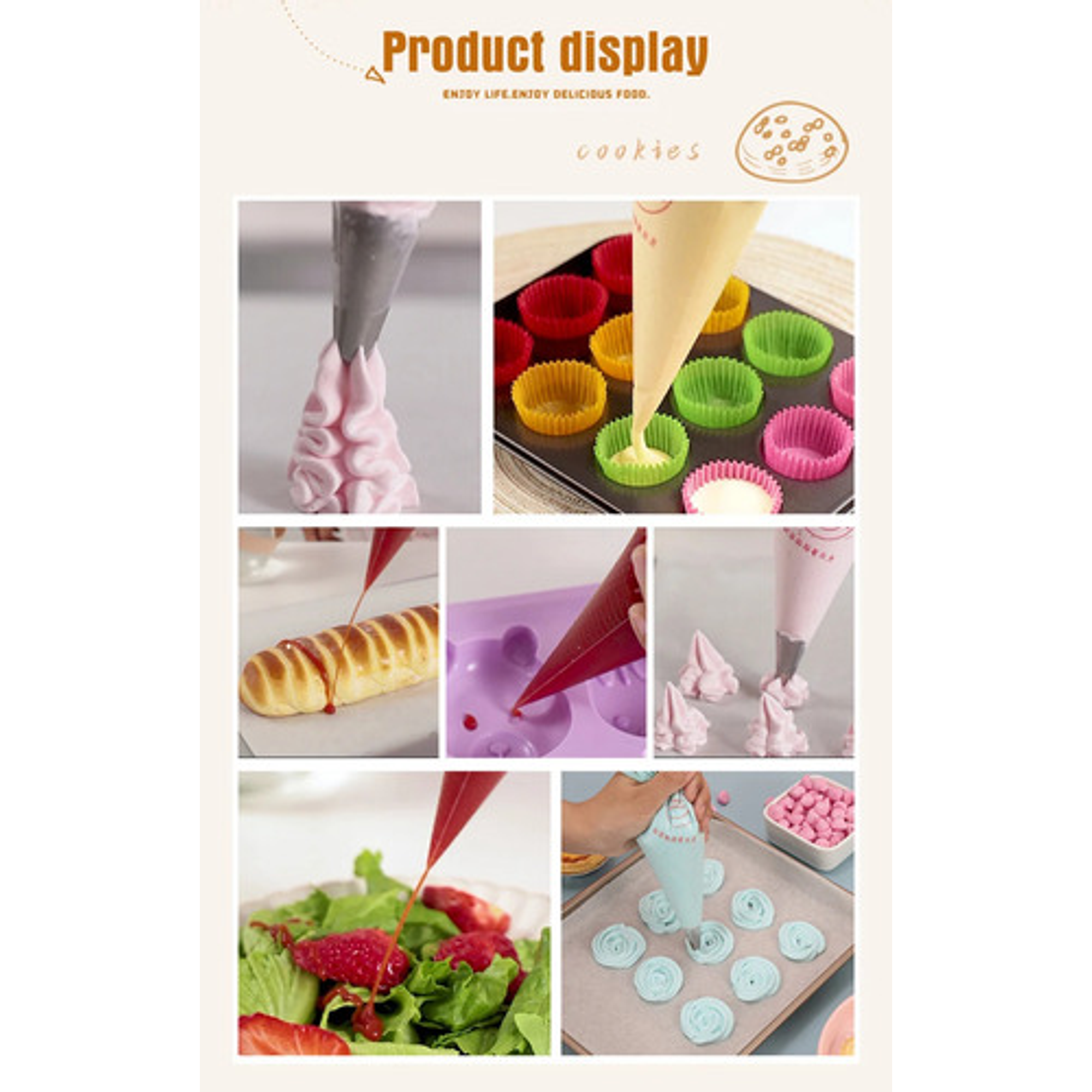 Bolsas De Repostería Desechables De 100 Unidades Talla L 8