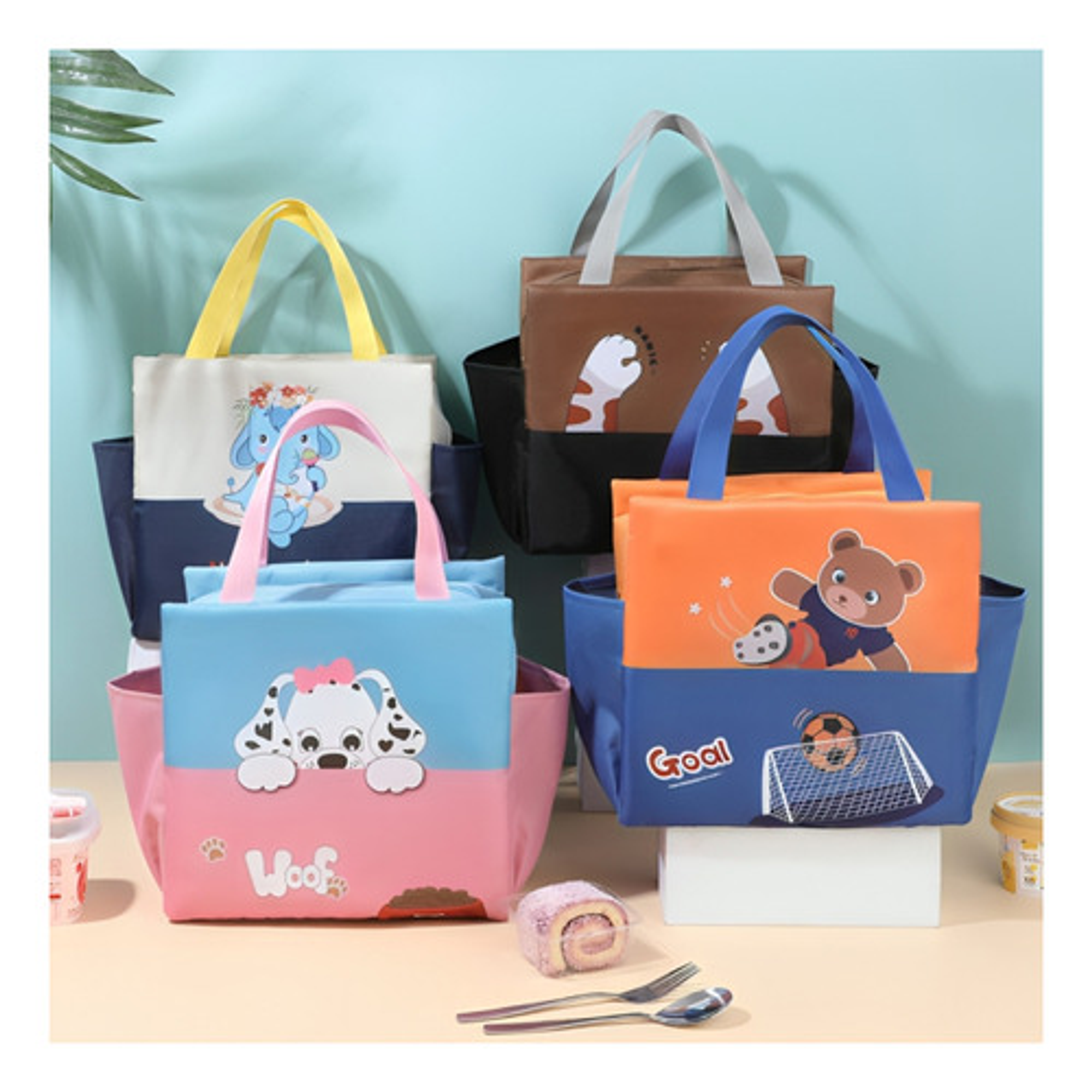 Pack X2 Loncheras Bolsos Para Alimentos Con Diseño 8