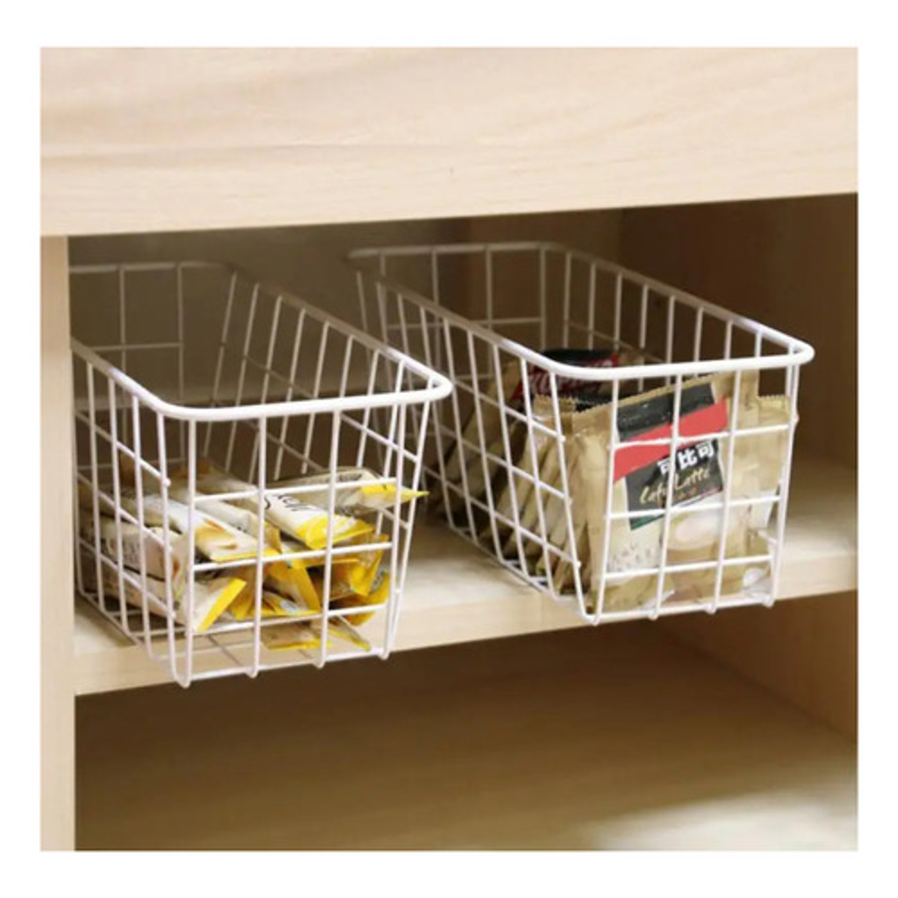 Set X2 Cestas Repisas Colgante De Rejilla Con Gancho 10