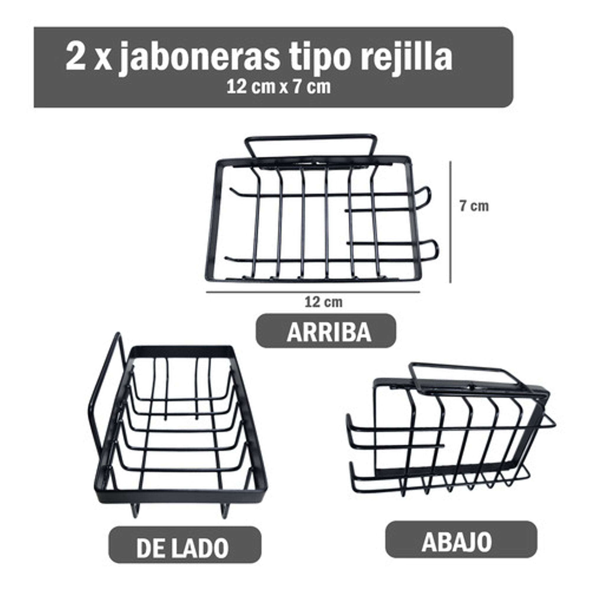 Pack 5 Estantes Repisas Modernos Para Baño - Color Negro 5