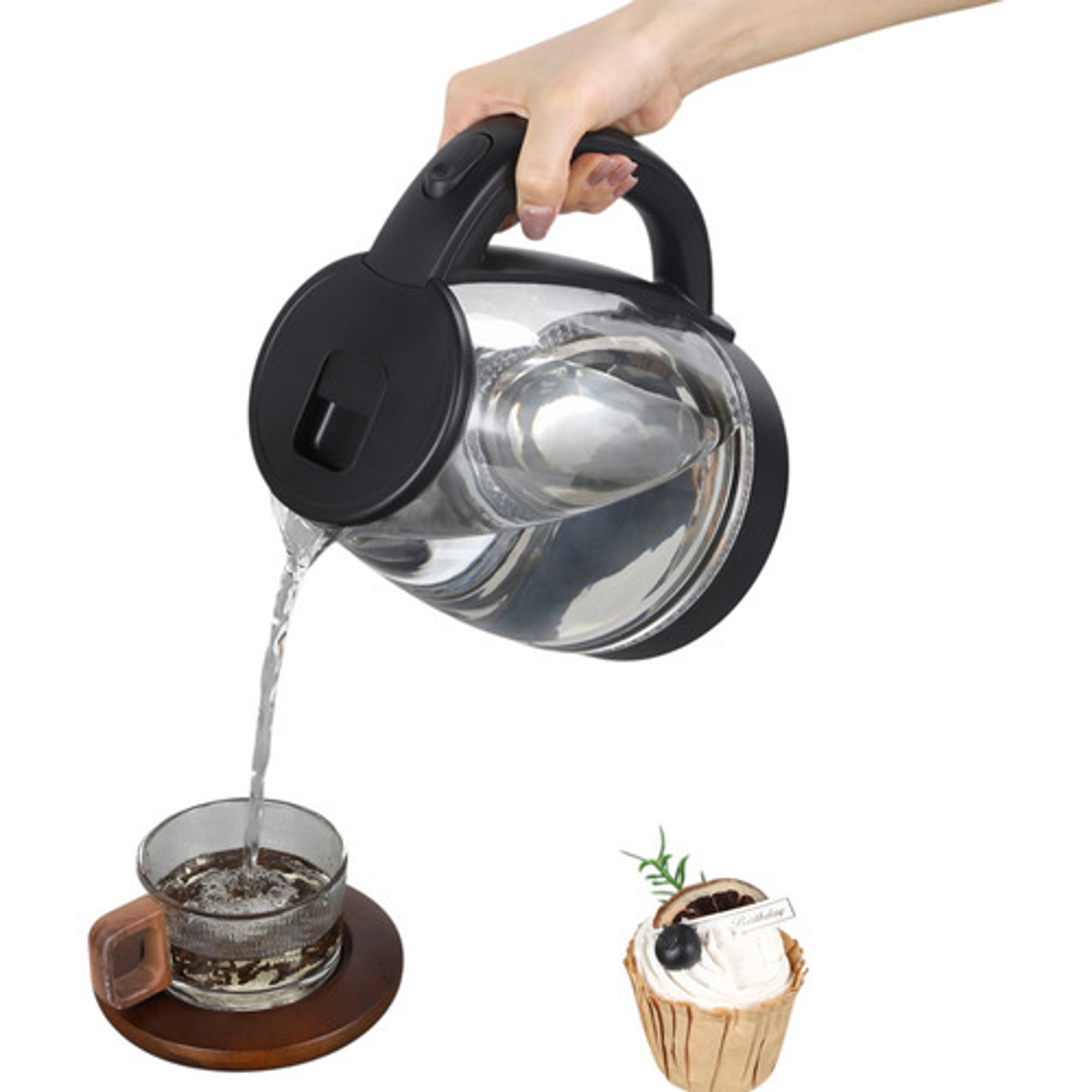 Hervidor Eléctrico De Vidrio 2 Litros Acero Inoxidable 5