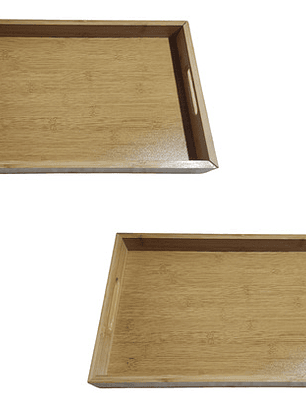 Set X2 Bandeja De Bambú Para Servir Para Cocina Sala De Star