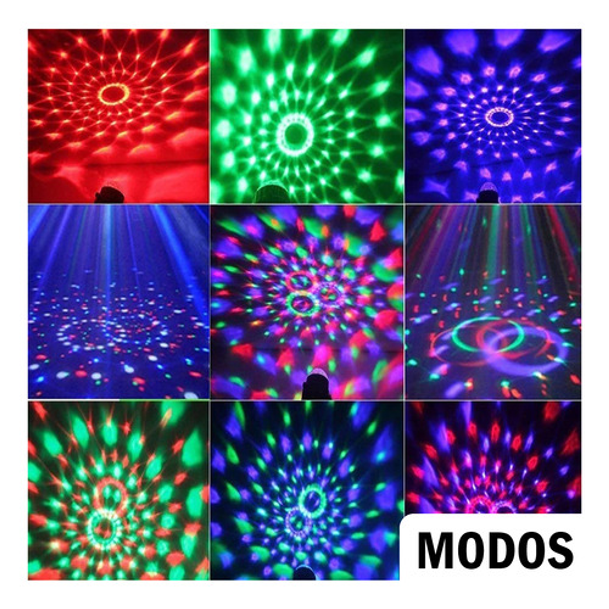 Kit X2 Foco Lámpara Led Luces Sicodelicas - 7 Modos 7