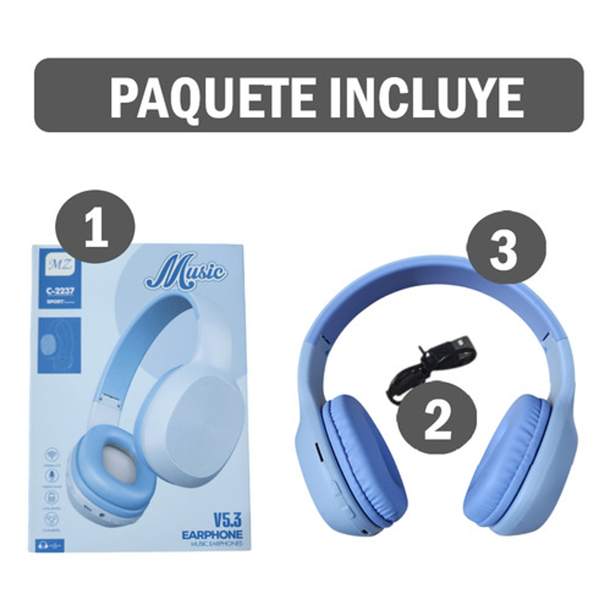 Audífonos Over-ear Bluetooth 5.3 Estilo Moderno 2