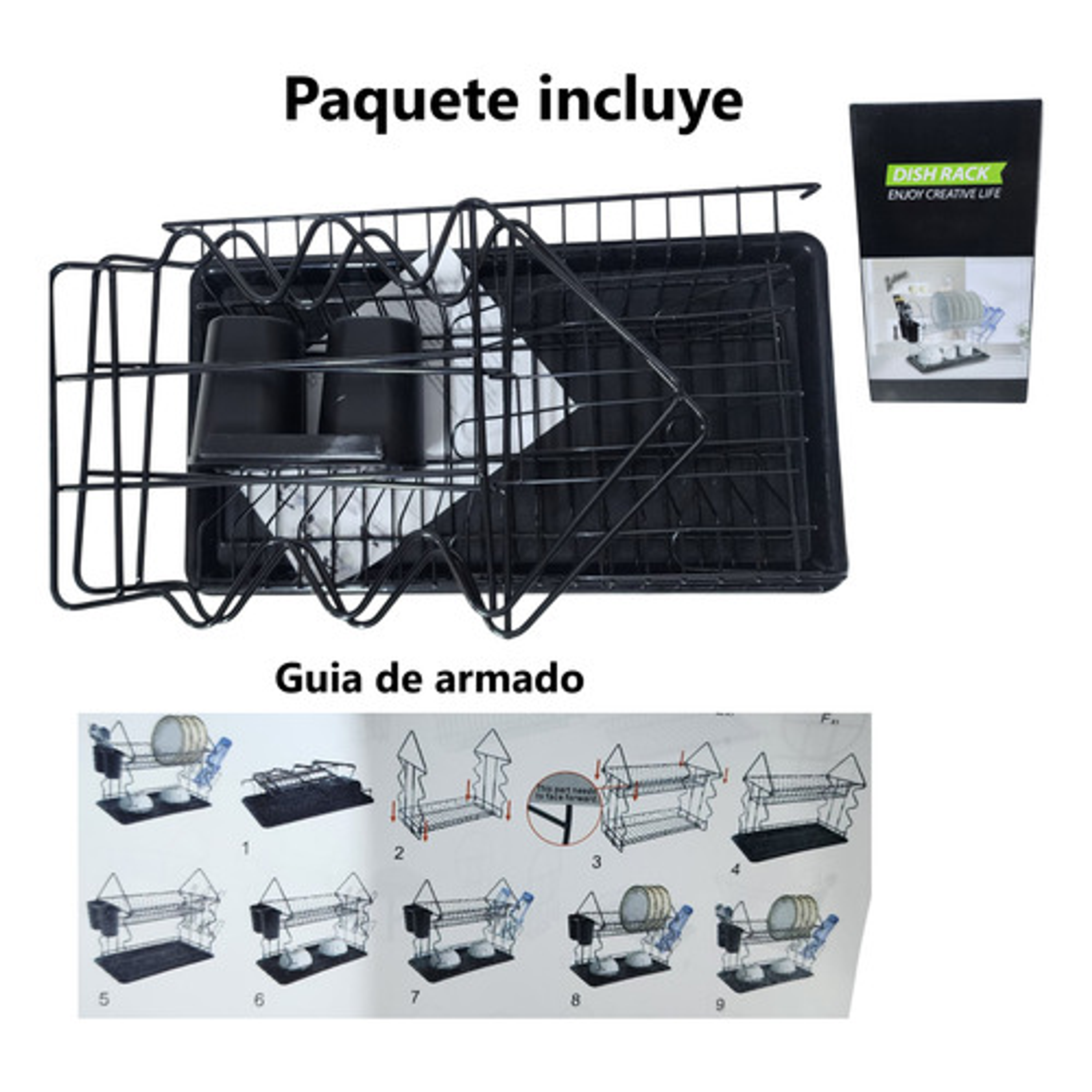 Escurridor Estante De Secado De Platos Plegable 3