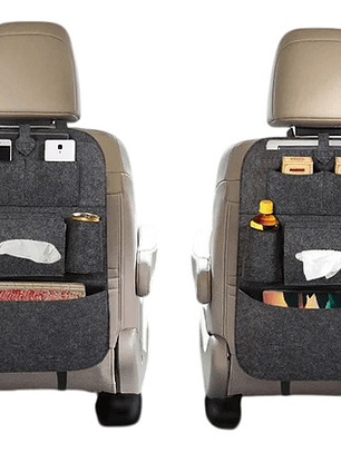 2 Organizadores De Asiento Para Teléfono Y Botellas- Negro