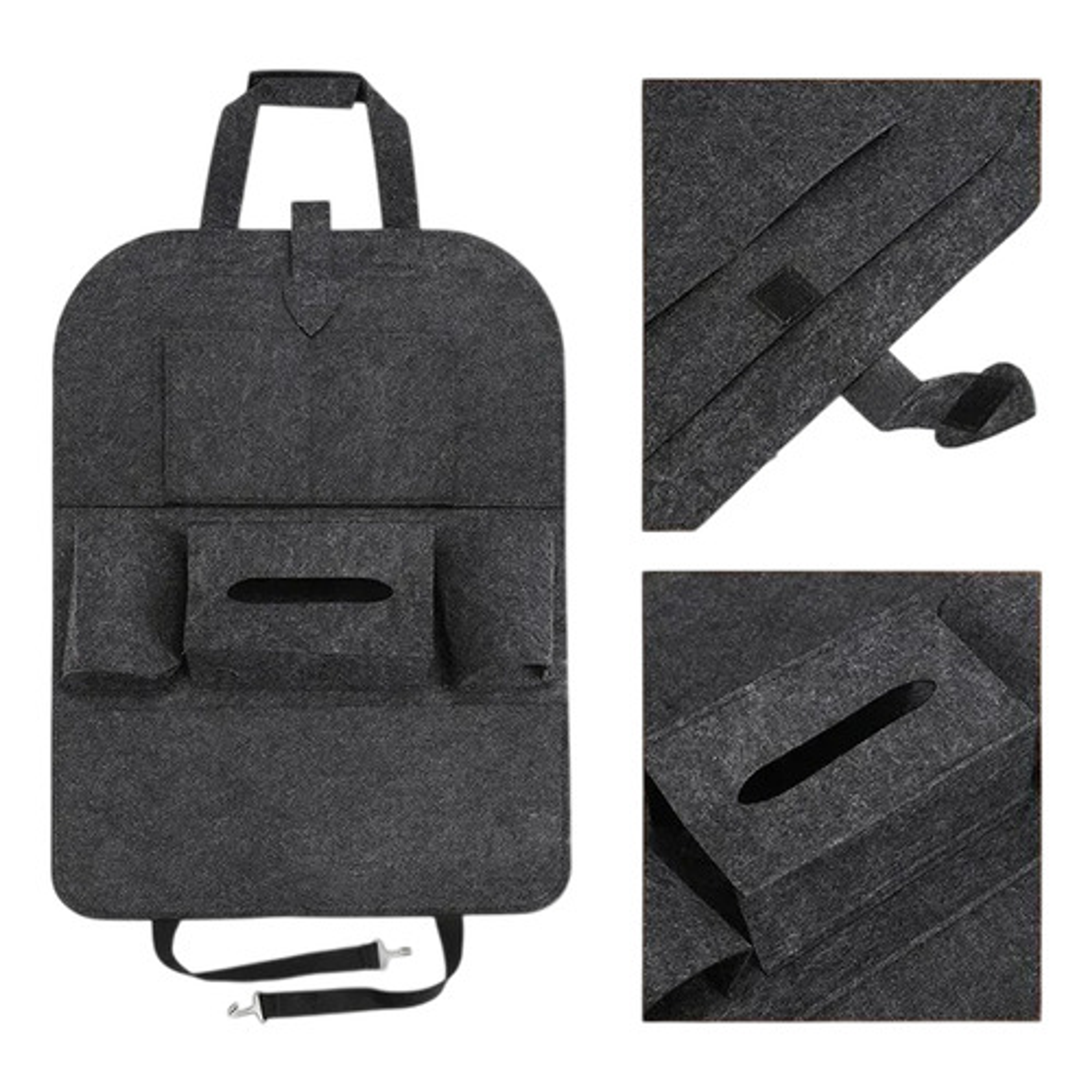 2 Organizadores De Asiento Para Teléfono Y Botellas- Negro 4