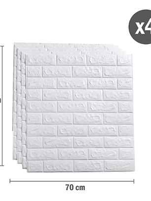 Pack x4 Papel Tapiz Mural Decorativo Blanco - 79x70 cm