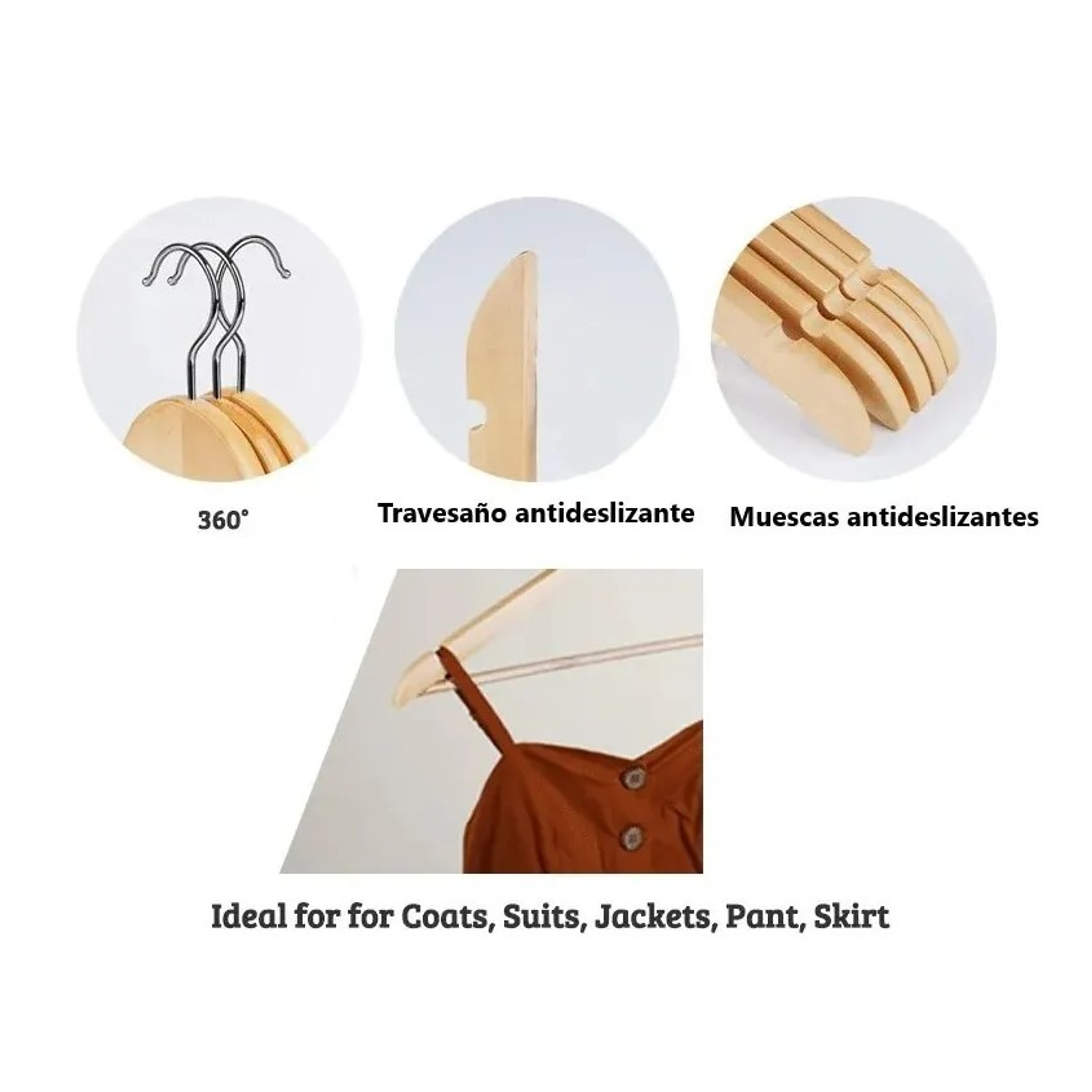 	 Pack de 24 ganchos para ropa, perchas sin colgador 3