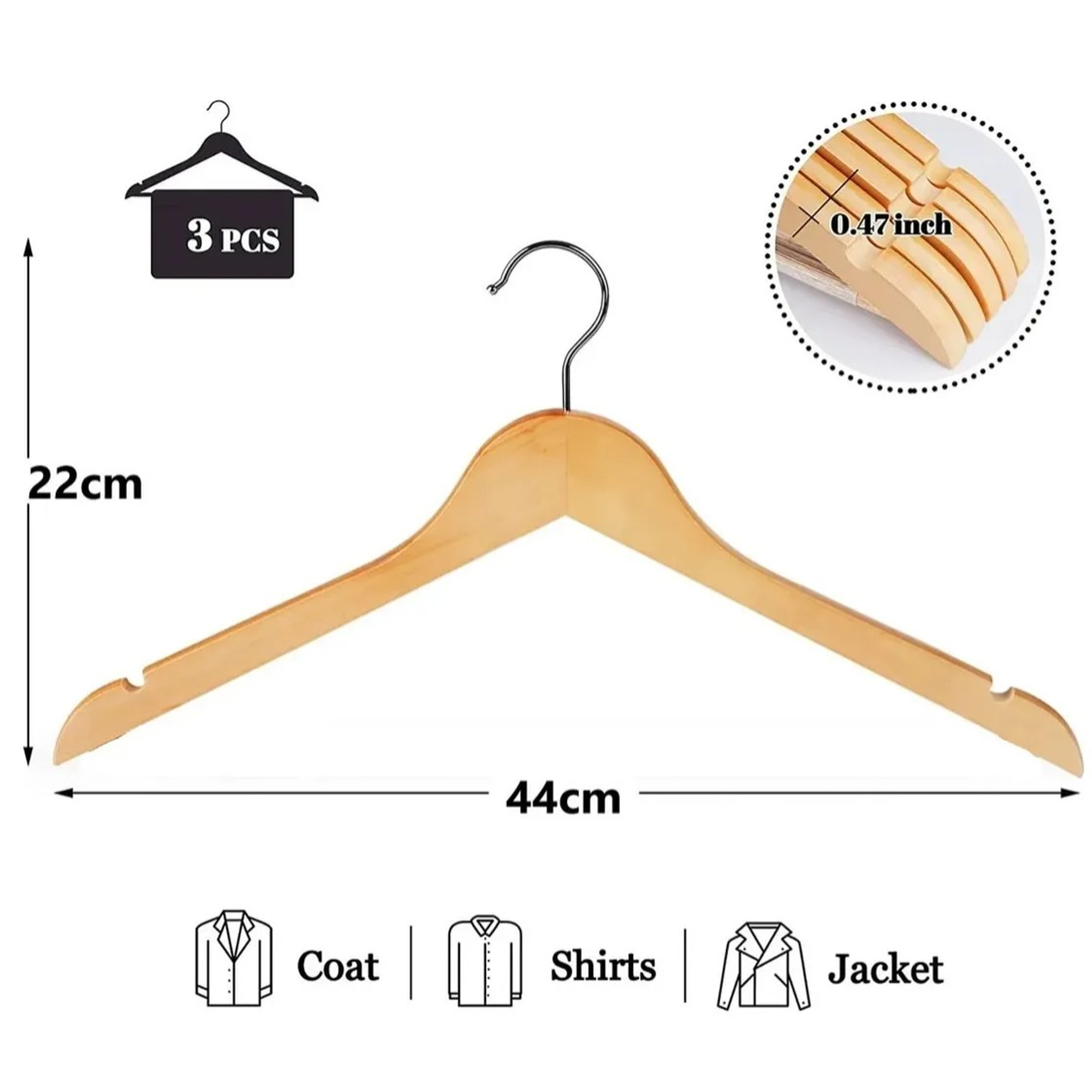 	 Pack de 24 ganchos para ropa, perchas sin colgador 2