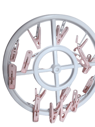 2 mini perchero gancho 25.5X7.5CM ROSADO Y VERDE