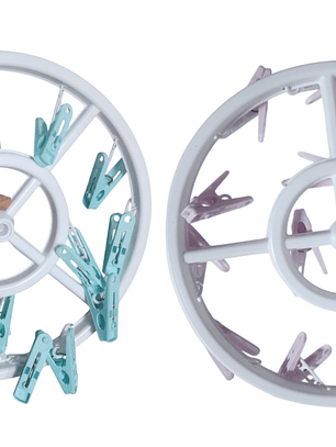 2 mini perchero gancho 25.5X7.5CM CELESTE Y MORADO