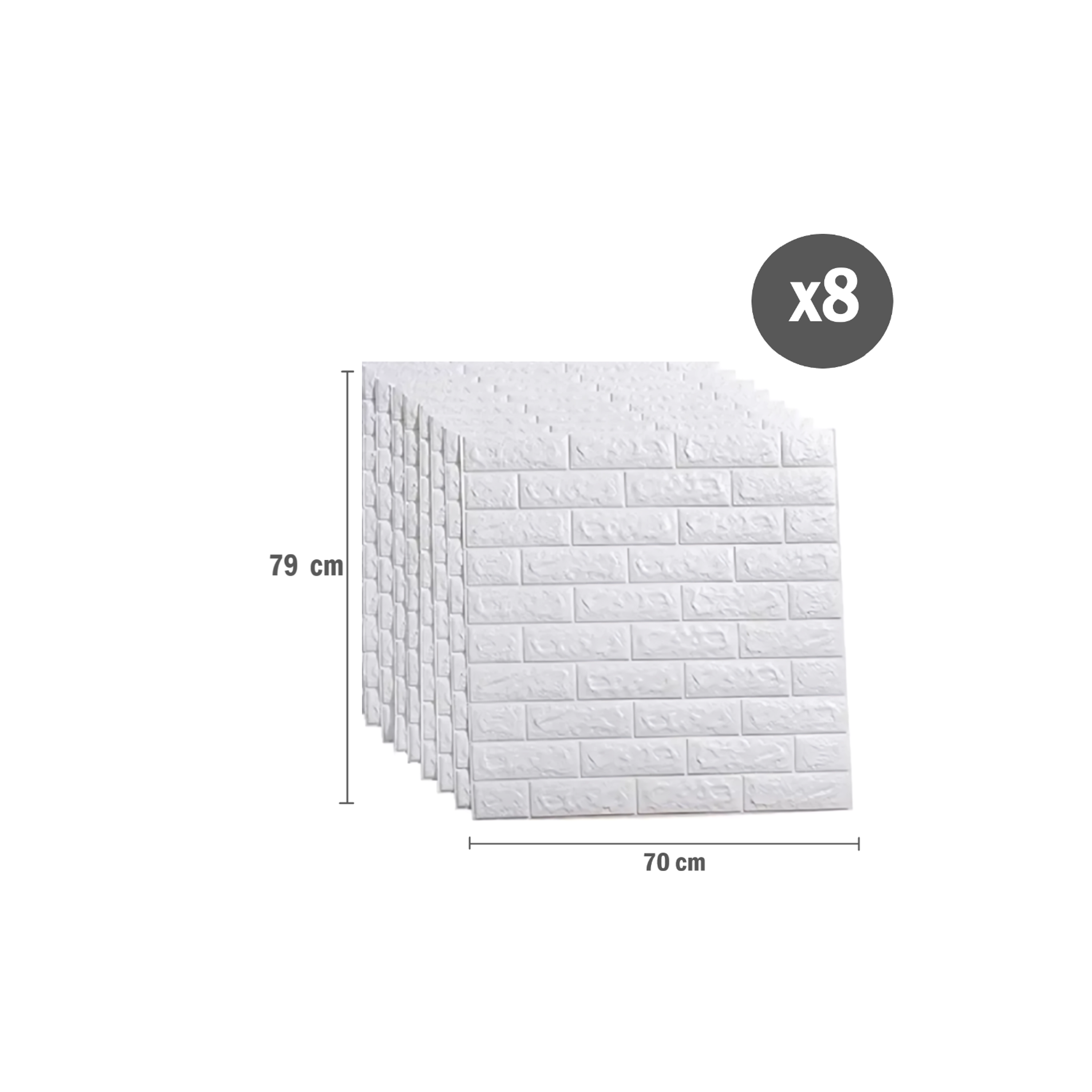 Pack x8 Papel Tapiz Mural Decorativo Blanco - 79x70 cm 1