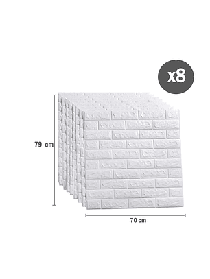 Pack x8 Papel Tapiz Mural Decorativo Blanco - 79x70 cm