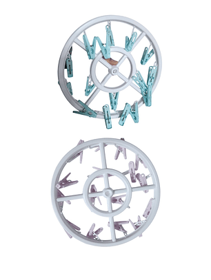 2 mini perchero gancho 25.5X7.5CM CELESTE Y MORADO