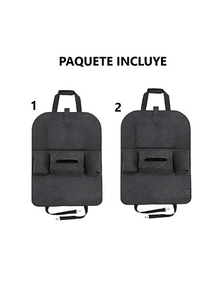 2 Organizadores De Asiento Para Teléfono Y Botellas- Negro