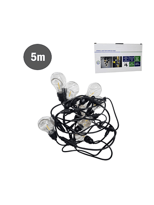 Guirnalda De 5mts Con Focos Para Exterior E Interior