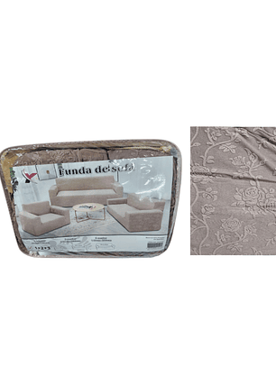 Funda con relieve diseño de hojas super suave para mueble - MARRON CLARO P4