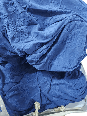 Funda con relieve diseño de hojas super suave para mueble - AZUL P5