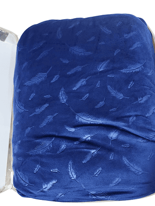 Funda con relieve diseño de hojas super suave - AZUL P4