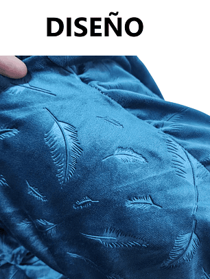 Funda con relieve diseño de hojas super suave - VERDE P2