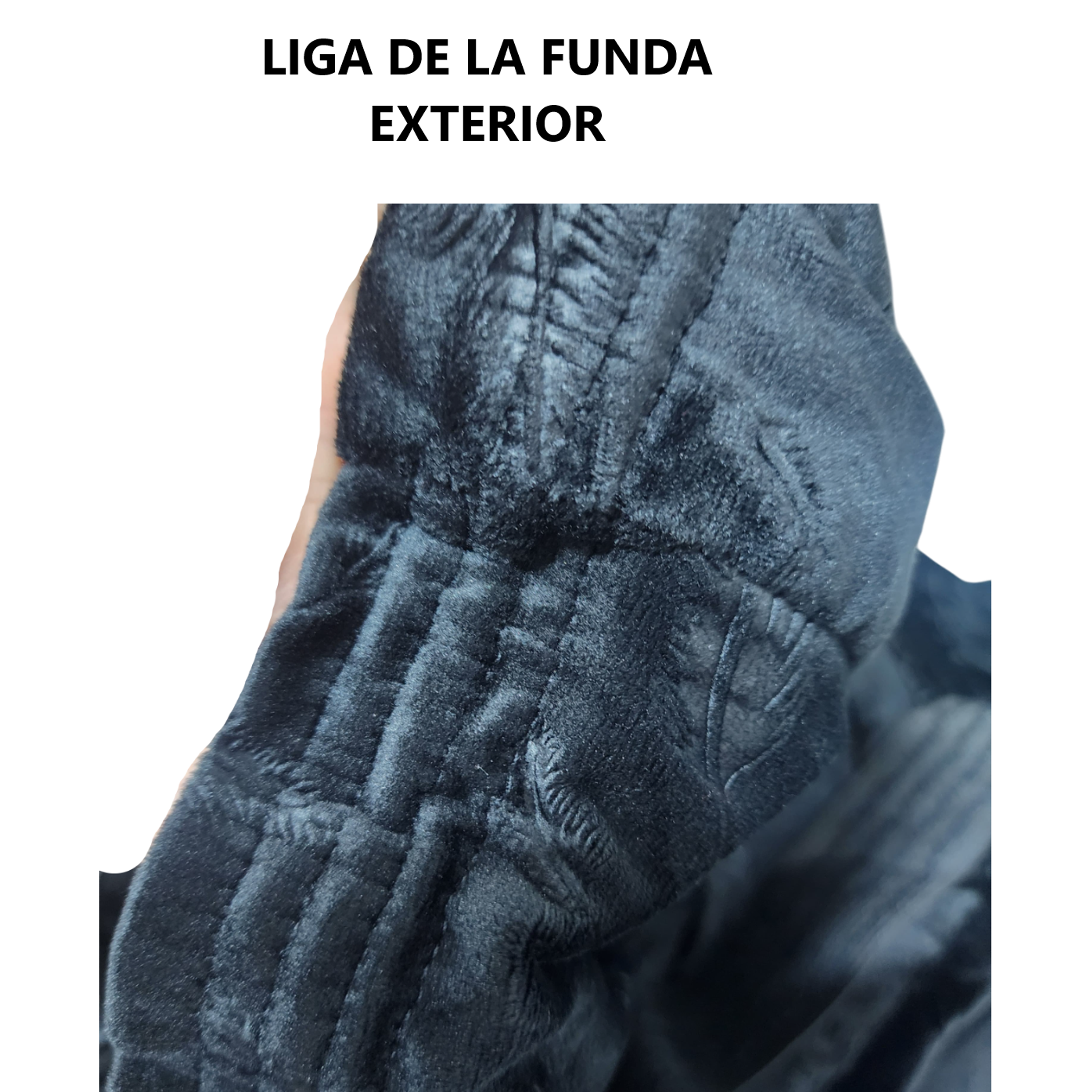 Funda con relieve diseño de hojas super suave - NEGRO 3