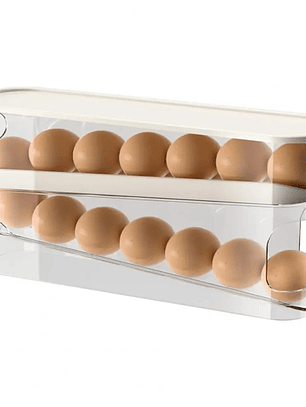 Organizador dispensador automático de huevos transparente