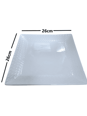 Plato de loza cuadrado grande 25cm