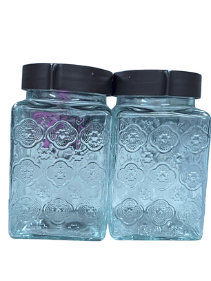 Pack de 2 - Juego de frascos de vidrio