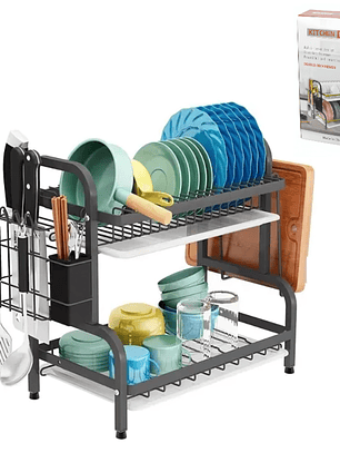 Rack de cocina Escurridor 2 niveles para vajilla y platos