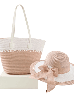 Set de Playa Bolso Grande con Sombrero Elegante 