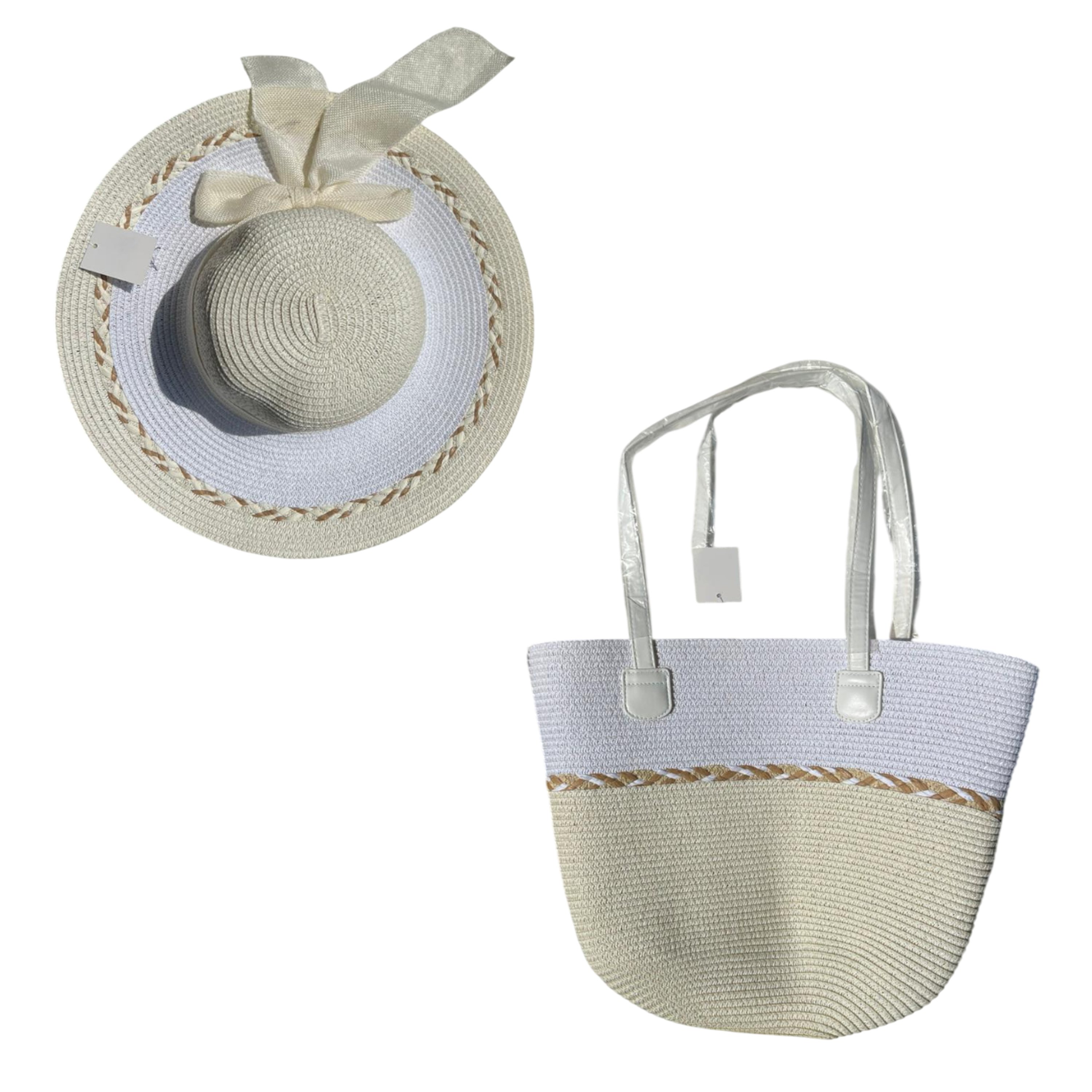 Set de Playa Bolso Grande con Sombrero Elegante  7