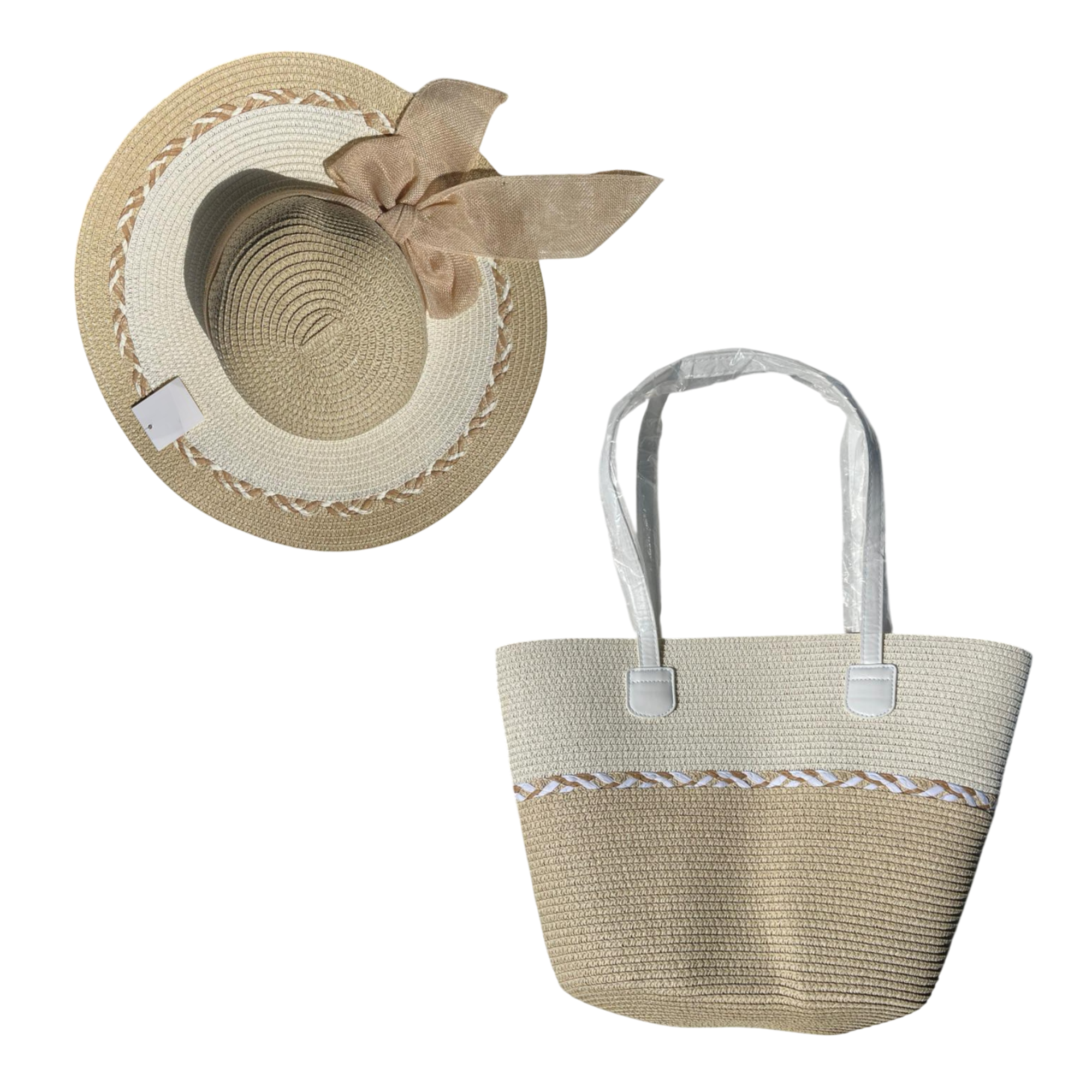 Set de Playa Bolso Grande con Sombrero Elegante  8