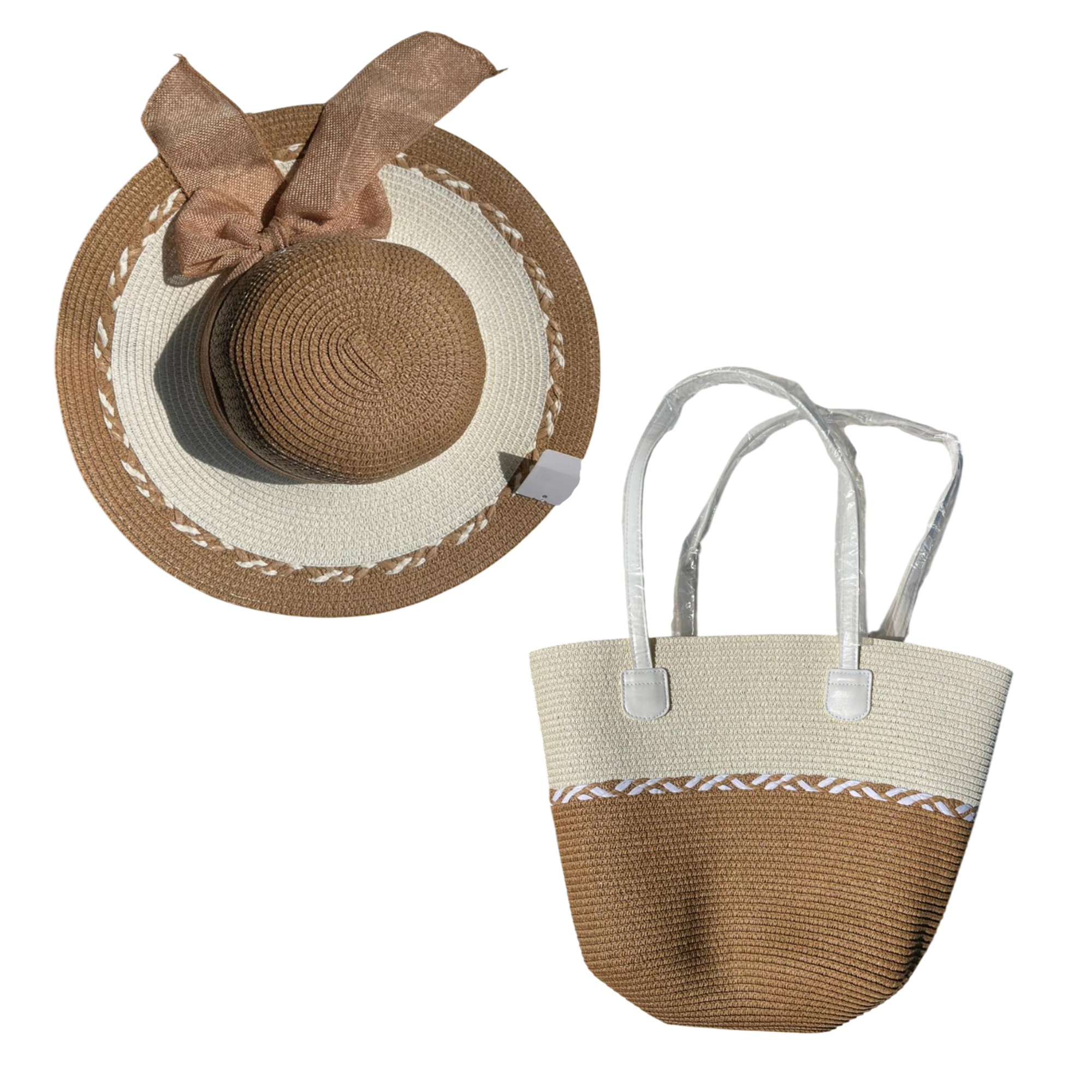 Set de Playa Bolso Grande con Sombrero Elegante  13