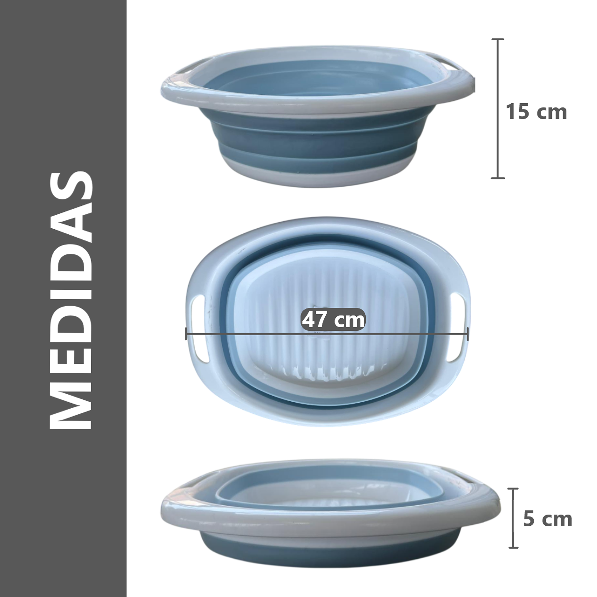 2 Tinas Lavatorios Plegable Multiuso para Baño y Hogar 5