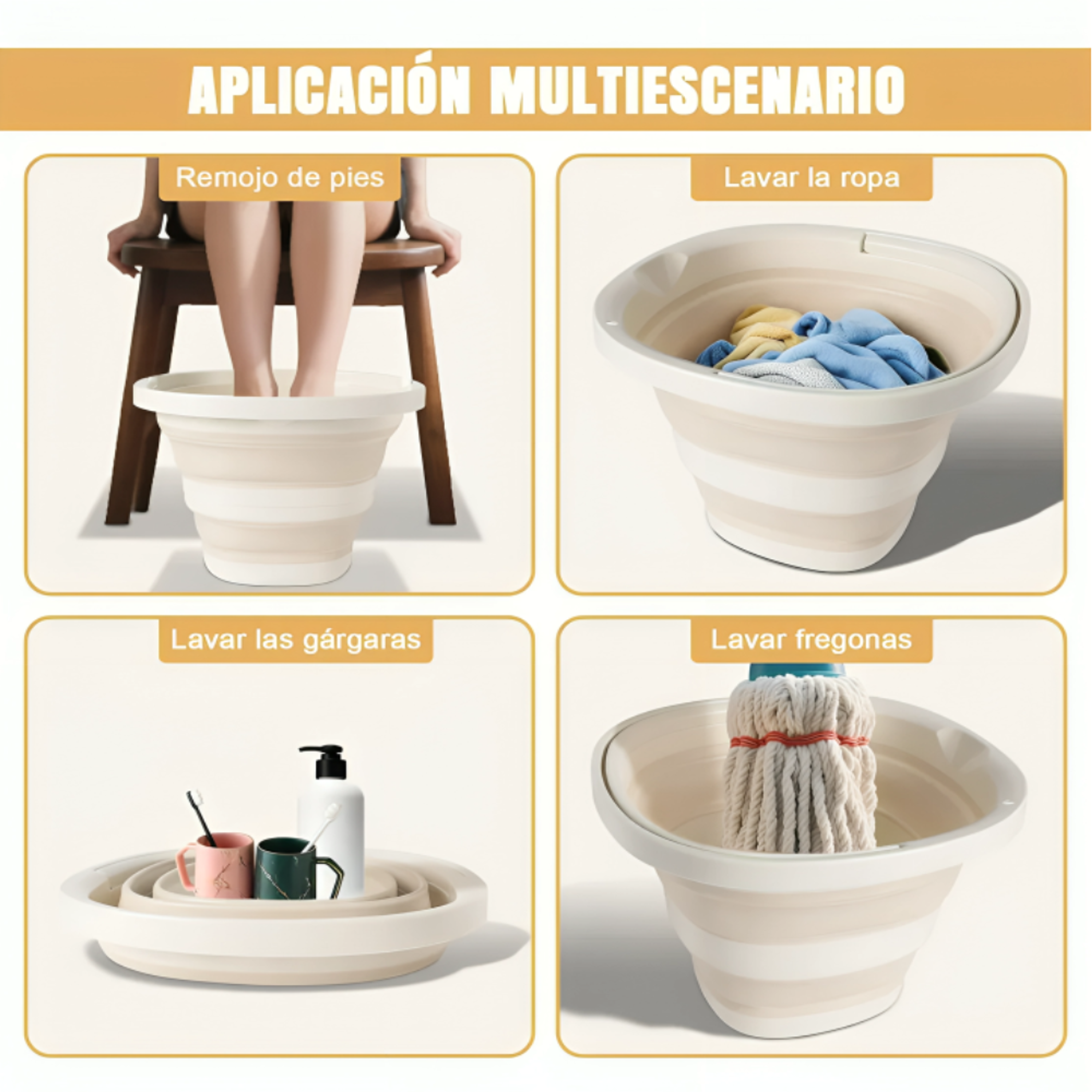 Balde Plegable Multifuncional con Asa 6