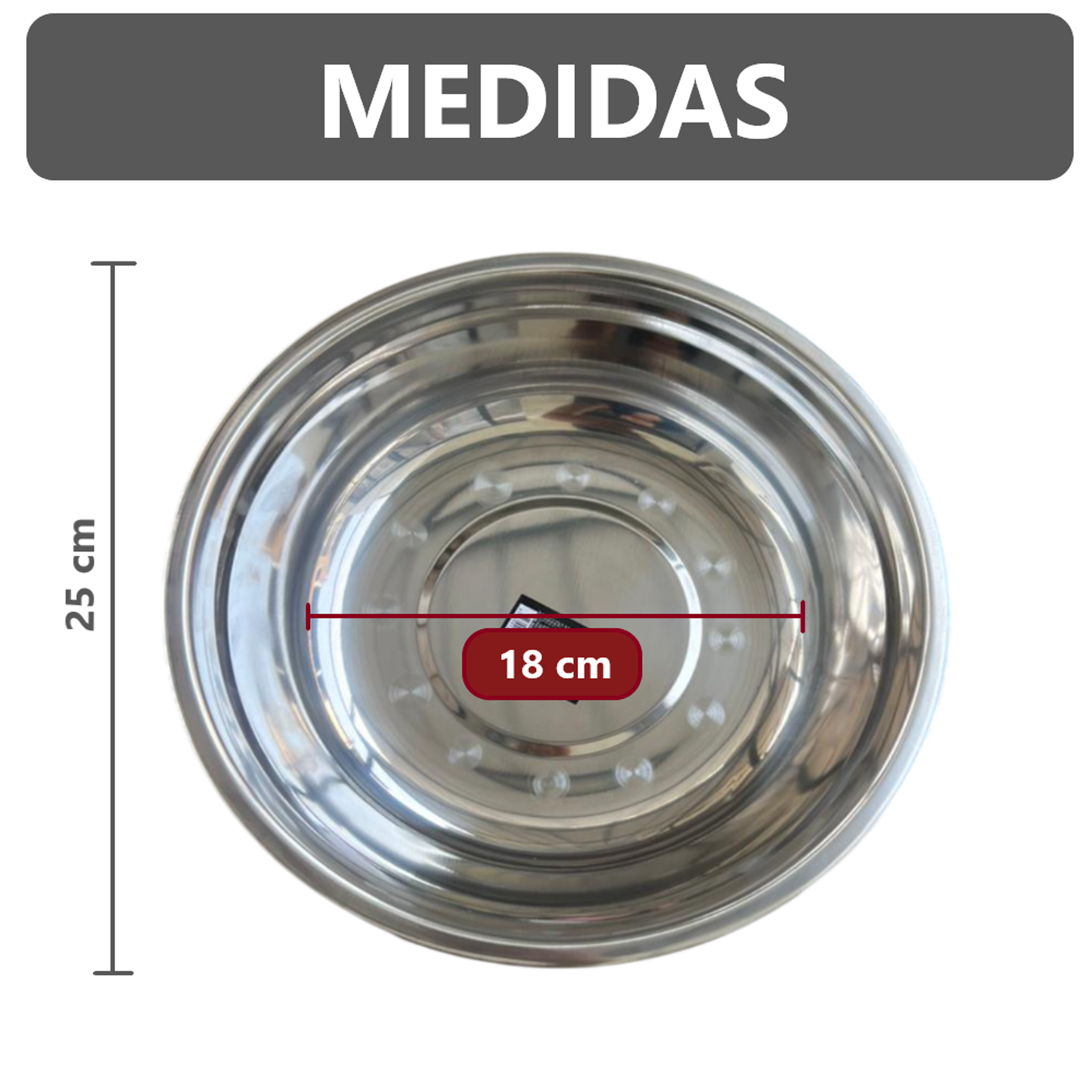 6 TAZONES DE METAL 25CM PESADO 72G 2