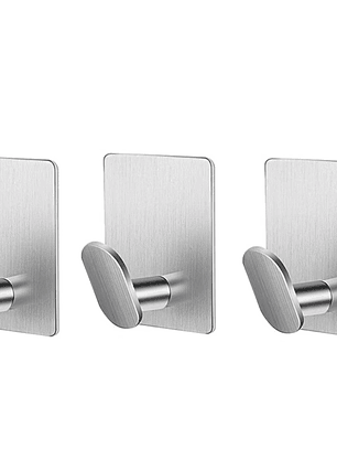 Pack x3 colgador perchero Ganchos autoadhesivo de acero inoxidable