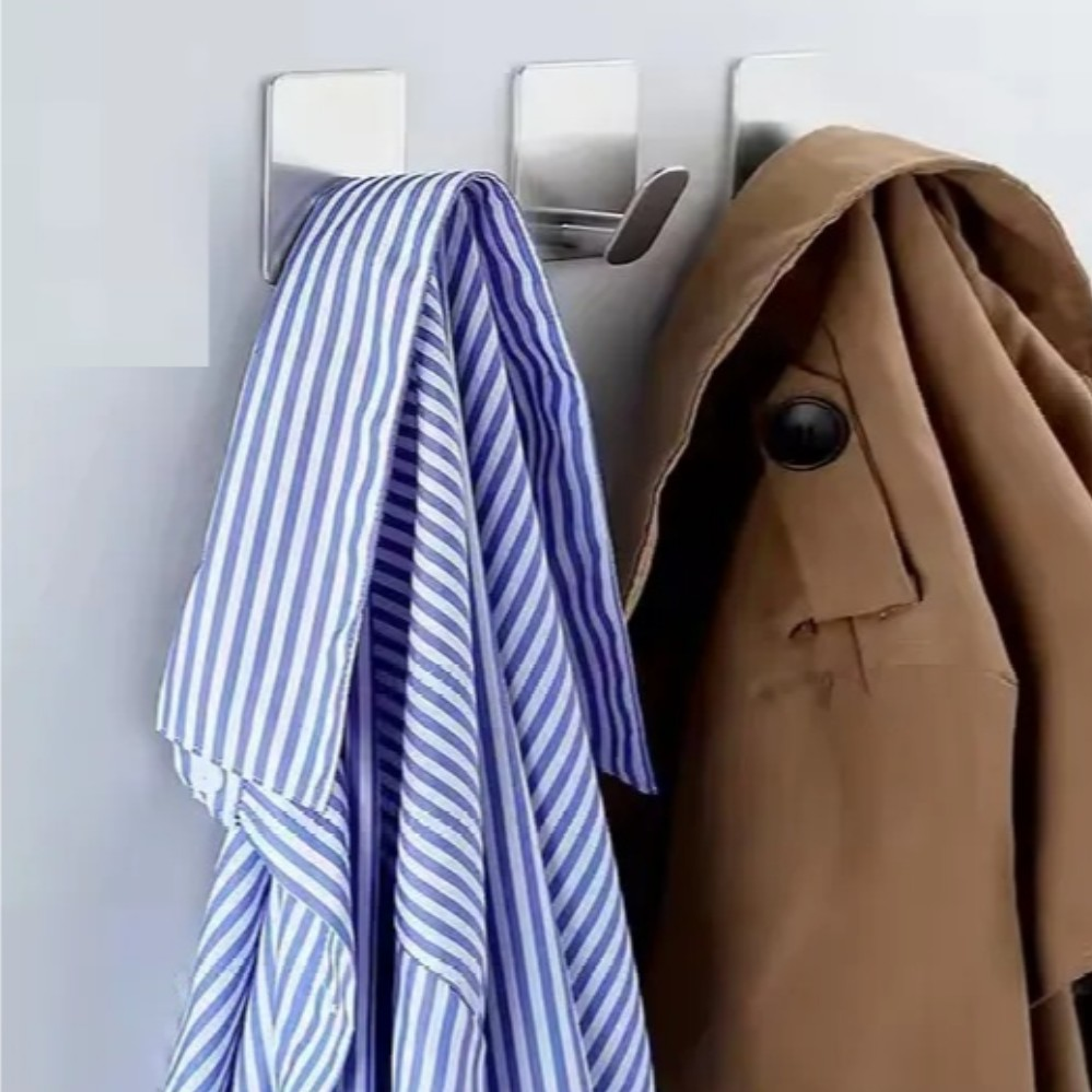 Pack x3 colgador perchero Ganchos autoadhesivo de acero inoxidable 2