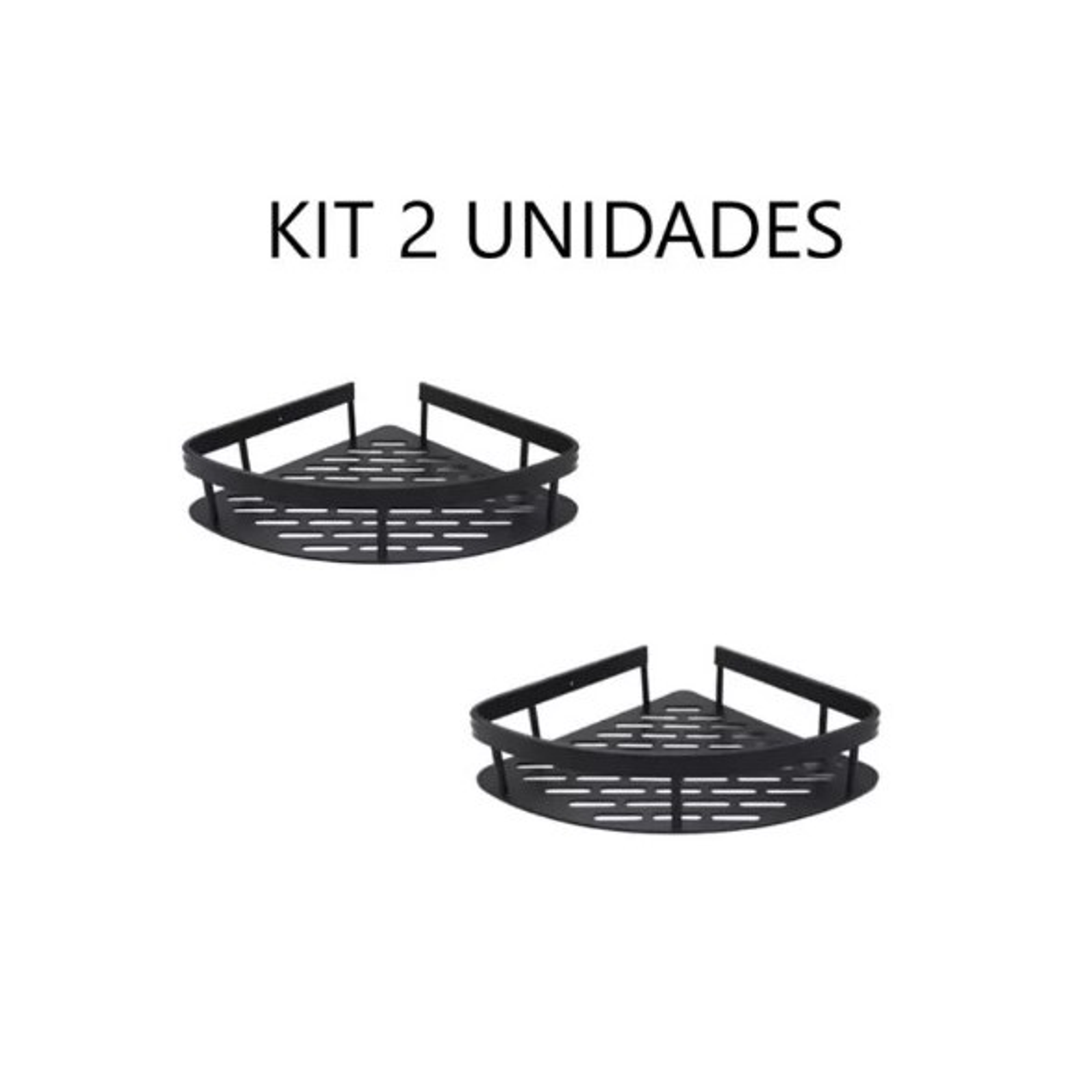 Kit 2 Repisas Esquinero De Aluminio Para Baño - Negro 2